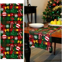 Camino de mesa de estampado a cuadrados de 3 x 0,28 m