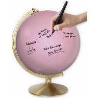 Globo terráqueo para firmas rosa