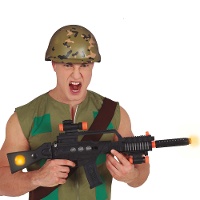 Rifle de asalto militar con luz y sonido de 70 cm