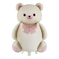 Globo de oso con lazo vichy de 90 cm