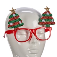 Gafas de arbolitos navideños