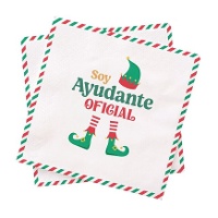 Servilletas de elfo ayudante oficial de 16,5 x 16,5 cm - 20 unidades