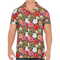Camisa disfraz de flores hawaiana para hombre