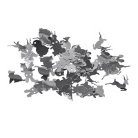 Lentejuelas plateadas de animales - Innspiro - 28 gr