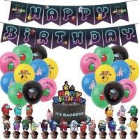 Kit de globos, guirnalda y topper de Among Us - Monkey Business - 23 unidades