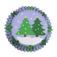 Cápsulas para cupcakes de árboles de Navidad con interior de aluminio - PME - 30 unidades