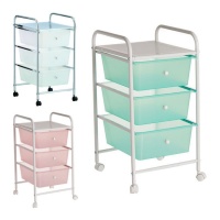 Carrito auxiliar de 62 x 36,5 x 32 cm con 3 cajones - 1 unidad