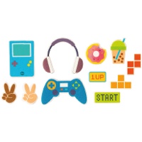 Decoración de azúcar 2D para cupcakes de Videojuegos - 11 piezas