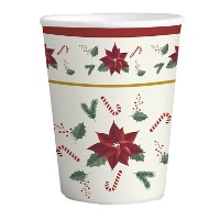Vasos de flor Navidad Poinsettia de 266 ml - 6 unidades
