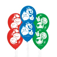 Globos de látex de Emoticonos surtido de 23 cm - Sempertex - 6 unidades