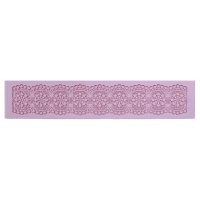 Molde de silicona rectangular de cenefa floral de 39,5 x 8 cm - Artis decor