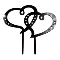 Topper para tarta negro de corazones - Sweetkolor