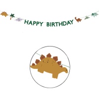 Guirnalda de Dinosaurios Happy Birthday de 3 m