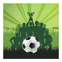 Servilletas de fútbol campeones de 16,5 x 16,5 cm - 20 unidades