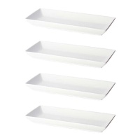 Platos de 36 x 16 cm blanco rectangular - 4 unidades