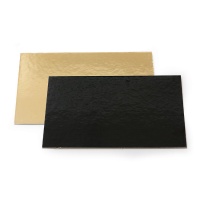 Base para tarta rectangular de 30 x 40 x 0,3 cm dorada y negra - Decora