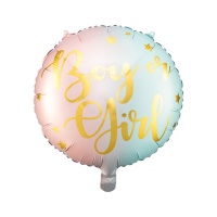 Globo redondo colorido Boy or Girl ? De 43 cm - Partydeco