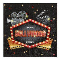 Servilletas de Hollywood cinema de 16,5 x 16 ,5 cm - 20 unidades