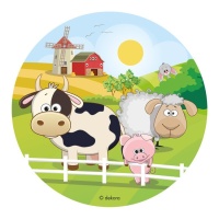 Oblea comestible de animales de granja de 20 cm