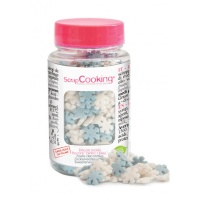 Sprinkles de copos de nieve blancos y azules de 50 gr - Scrapcooking