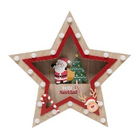 Figura de Estrella de Papá Noel con luz de 35 cm