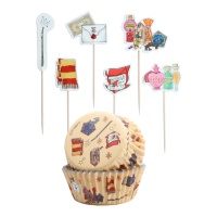 Cápsulas para cupcakes con picks de Ron Weasley - 24 unidades