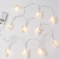 Guirnalda de luces led con pizas de 10 bombillas a pilas - 1,60 cm