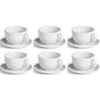 Taza de 200 ml de café de porcelana con plato - 6 servicios