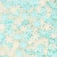 Sprinkles de copos de nieve azul y blanco de 450 gr - FunCakes