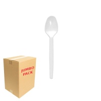 Cucharas de 13 cm de plástico blanco - 2400 unidades