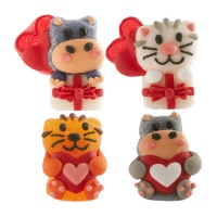 Figuras de gominola de animales de San Valentín en 3D - 24 unidades