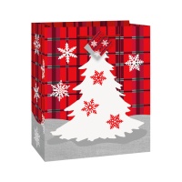 Bolsa de regalo de Rustic Christmas de 18 x 10 x 23 cm - 1 unidad