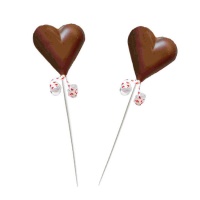 Piruleta de chocolate de corazón con lazo de 25 gr - 1 unidad