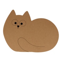 Silueta MDF 25 cm | Gato ovillo