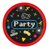 Platos de Videojuegos party gamer de 23 cm - 8 unidades