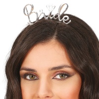 Diadema Bride plateada de metal