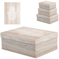 Caja rectangular Mano de Fátima - DCasa - 3 unidades