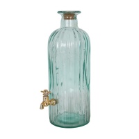 Botella de cristal con grifo dorado de 2 L - La Mediterránea
