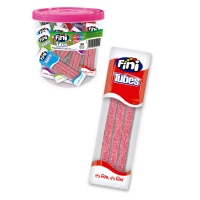 Regaliz rojo de fresa relleno con pica pica - envase individual - Fini Tubes - 50 unidades