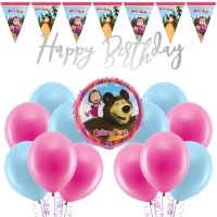 Pack de decoración para fiesta de Masha y el oso - 23 piezas