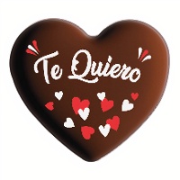 Figuras de chocolate negro de corazón Te quiero - 54 unidades