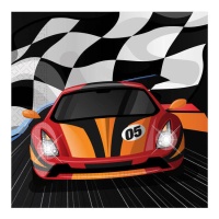 Servilletas de Racing con coches de 16,5 x 16,5 cm - 20 unidades