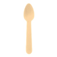 Cucharillas para postre de madera biodegradables de 11 cm - 12 unidades