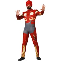 Disfraz de héroe transformer de comic rojo para hombre
