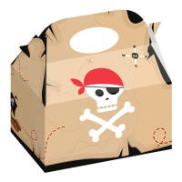 Caja de cartón de piratas en busca del tesoro de 16,5 x 10 x 16,5 cm - 12 unidades