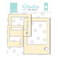 Chipboard de Polaroid nube - Artis decor - 3 piezas