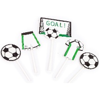 Topper para tarta de Fútbol balones y portería - 5 unidades