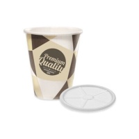 Vaso 120 ml de cartón con tapa plana - 25 unidades