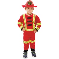 Disfraz de bombero con gorro para bebé