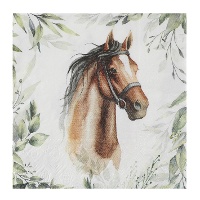 Servilletas de caballo con jinete de 16,5 x 16 ,5 cm - 20 unidades